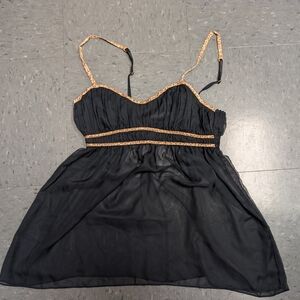 Victoria's Secret Black Lace Trim Top Small